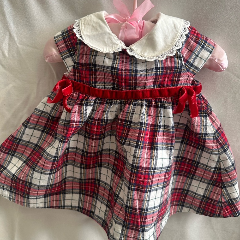Janie and Jack Plaid Dress with White Lace